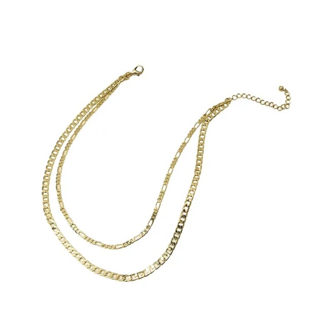 Double Layer 18k Gold Plated Chain Neckl - Picture 6 of 9